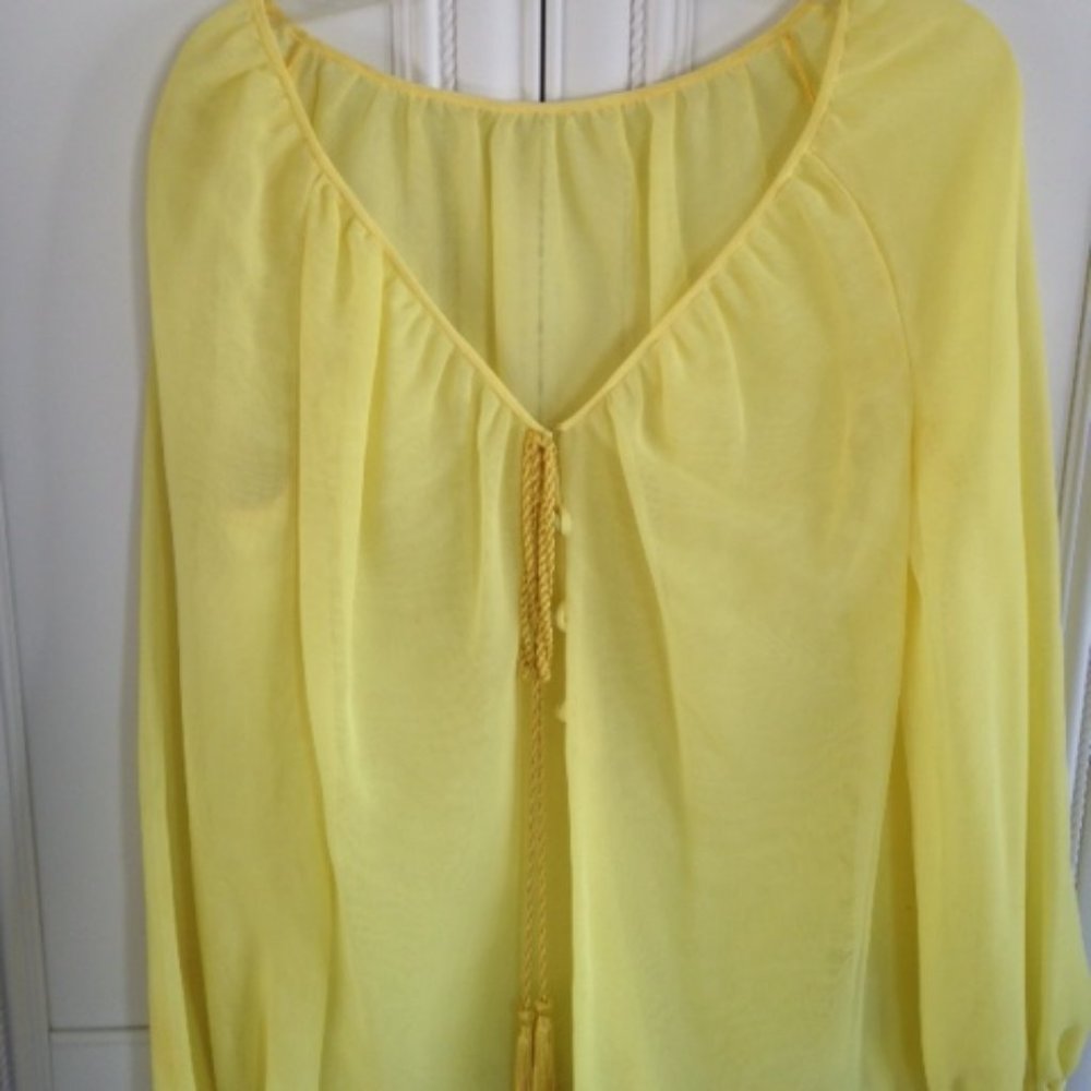 Yellow sheer organdy blouse